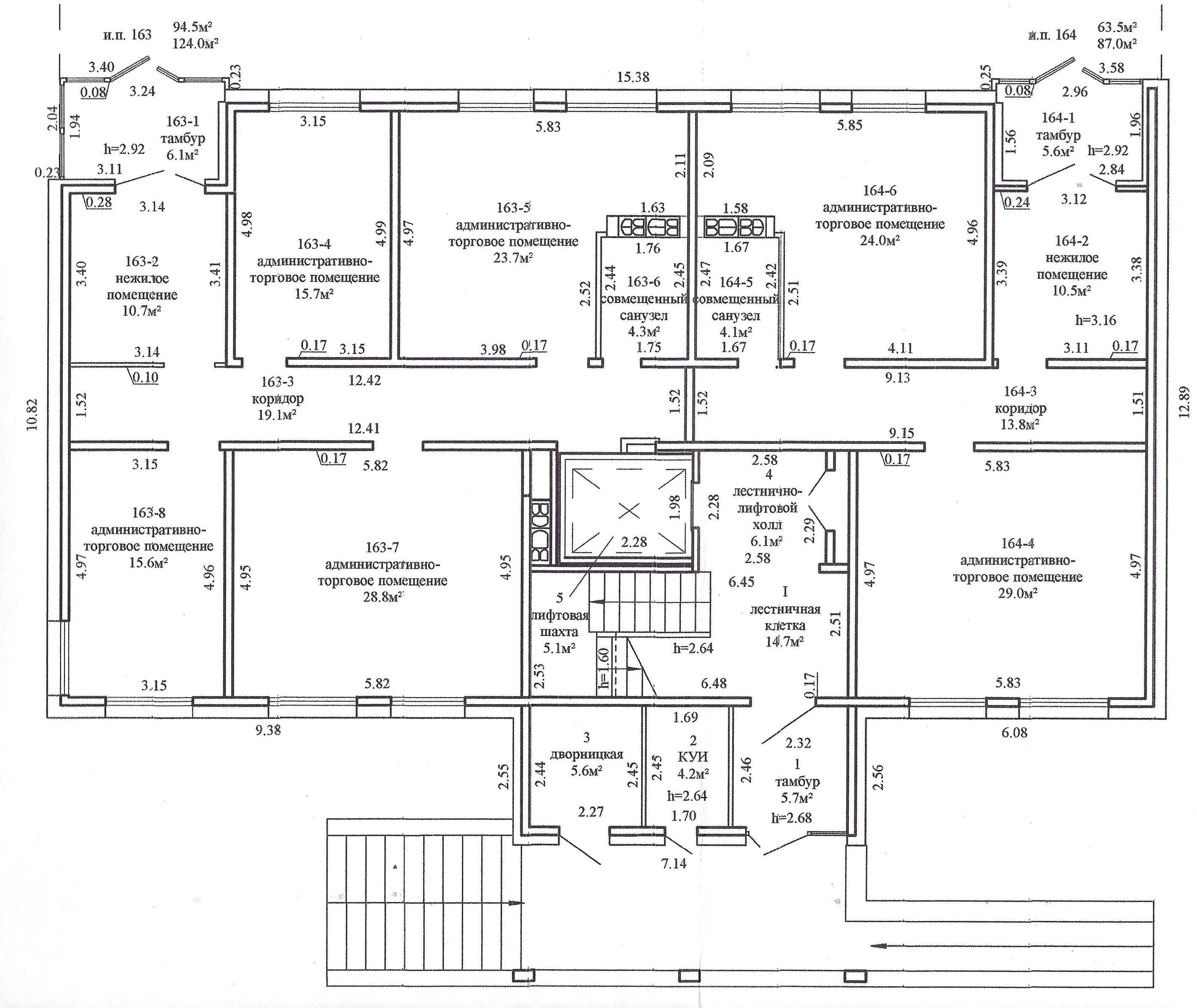 1 подъезд встроенные помещения